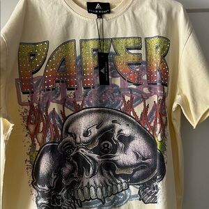 Cream Paper money with rhinestones.